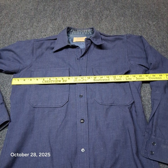 Vintage Bendone Wool Air Force Shirt Blue Mil-S-4863A - Picture 7 of 9